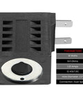 12V DC Solenoid Coil 16W With Dual Spade Connectors, front view with parameters listed, for hydraulic power unit lift dump EF1081