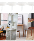 50 Pack Nail On Chair Sliders Round 1 Inch 25mm Plastic Beefy Glides For Heavy Duty Furniture Easy Moving Anti Scratch Floor Protectors For Hardwood Floors White