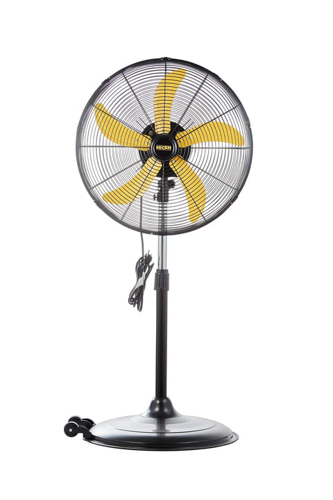 Heavy Duty 20 Inch Pedestal Fan Delivers 5000 CFM High Velocity Air With One Fifth HP Motor Oscillating Stand Fan On Wheels