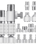 14 Piece Airbrush Adapter Set With Quick Disconnect Fittings And Quick Release Hose Connectors for Air Compressors