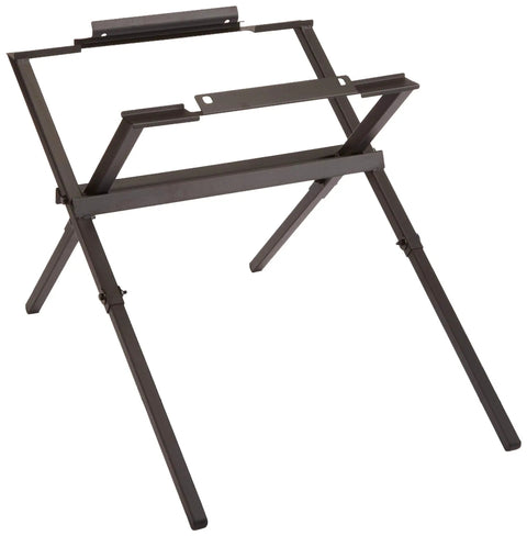 Heavy Duty Table Saw Stand For Jobsite With Folding Flat Design That Fits 10 Inch Compact Saws Rugged Tube Steel Construction For Maximum Strength Secure Mounting Holes To Fasten Your Saw Easy Transport And Storage, side view