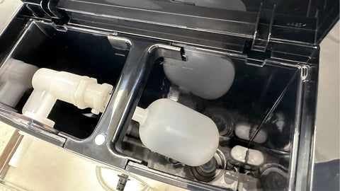 Smooth Operator Automatic Espresso Machine With No Sweat Touchscreen Controls interior water tank and dual water hookups.