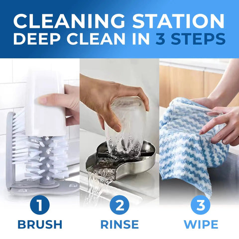 Glass Rinser For Kitchen Sink Stainless Steel Cup Washer Bottle Cleaner Bar Cup Cleaner Sink Attachment Quick Rinse For Glasses