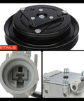 Heavy Duty Air Conditioning Compressor With Clutch Compatible With Toyota Tacoma 1995 To 2004 3.4L Engine 10Pa15L detailed view of clutch and pulley