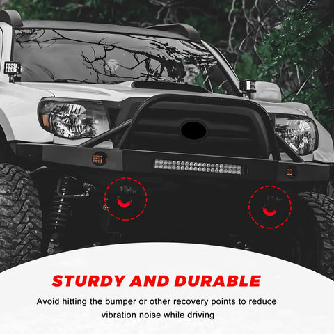 D Ring Shackle Isolator Washers Kit Rubber Towing Shackle Cover Set Protects Bumper and Cuts Down Rattle Red On Truck
