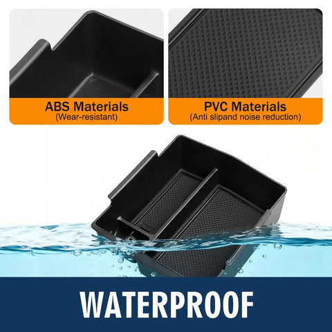 Subaru Forester Center Console Organizer 2025 2026 ABS Armrest Tray Insert featuring waterproof material properties