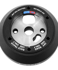 Lockable Aluminum Steering Short Hub And Quick Release Adapter Unit With 6x70mm Bolt Pattern For C6 Corvette Silverado And CTS, showing black finish and bolt pattern.