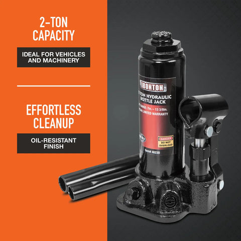 Built Like A Tank 2 Ton Hydraulic Bottle Jack For Garage Crews Daily Drivers And Pros Featuring Heavy Steel Body And Grease Resistant Finish To Power Through Tough Lift Tasks