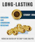 Push Pex Fittings Three Quarters Inch Set Featuring Five Couplings Elbows And Tee With Disconnect Clip Brass Push To Connect