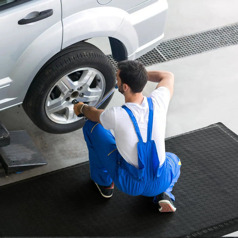 3 By 7 Foot Anti Fatigue Floor Mat Extra Thick One Inch For Machinist Shop Garage Standing Pad With Anti Static Rubber Top EPDM Foam Core