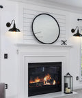 Gooseneck Barn Lights Indoor Black Farmhouse Wall Sconces 2 Pack Rustic Industrial Wall Mount Lighting for living room fireplace