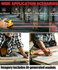 Built Tough 3 In 1 Laser Tape Measure And Rangefinder With Cross Line Level and Heavy Duty Magnetic Hook for measuring with laser on wood.