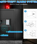 Beefy Home Safe 3.3 Cu Ft Digital Security Safe Box With Smart Alarm System and installation guide, wall mount illustration