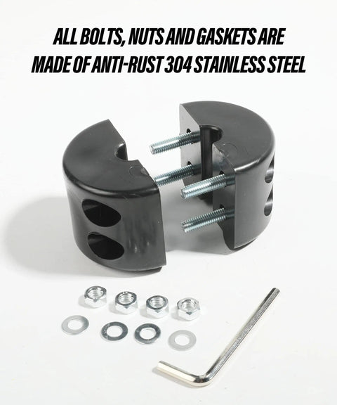 Beefy Rubber Winch Stopper For Synthetic Winch Rope Hook Saver includes stainless steel screws, nuts, washers, and Allen wrench