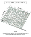 Peel And Stick Mirror Tile Strips Mosaic For Kitchen Backsplash, Silver Crystal Glass Tiles, 12x10 Inches Sheet Displayed