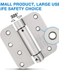 325-degree rotation of 4 Inch Self Closing Door Hinges 3 Pack Matte Black Spring Loaded Hinge Kit For Residential Doors And Gates