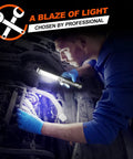 Mechanic using Ultra Bright Work Light With Magnetic Base And COB Flood Beam 500 Lumens for car repair