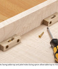 Knockout Countersink Slotting Router Bit For Size Eight Flathead Screws Solid Carbide Build With Half Inch Shank And Two Flutes Built Like A Tank For Fast Decking Work Made Stateside So You Get Pro Results Without Breaking The Bank Today - slots and screws visible in wooden joinery.