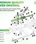 Diagram of EZGO TXT Steering Rack Kit With Ball Joint And Latch For 2001 And Newer TXT And Workhorse Gas Or Electric Carts