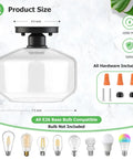 Dope Industrial Style Semi Flush Mount Ceiling Light 2 Pack With Clear Glass Shades For Farmhouse Hallway Kitchen E26 Bulbs Not Included