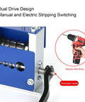 Professional Hand Crank Or Drill Powered Wire Stripping Machine For 12 Ga Cable with electric drill drive and detachable handle.