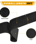 Close-up of 1 Inch By 39 Foot Nylon Hook And Loop Straps Roll With 60 Buckles showing texture and measurements.