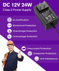 24 Watt 2 Amp LED Power Supply 110V AC To 12V DC Transformer UL Listed Non Dimming Lighting Power Adapter Wall Plug with certifications