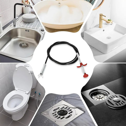 116 Inch Flexible Grabber Claw Tool Reacher For Hair Clogs In Toilet Sewer Shower Kitchen And Bathroom Drains, 4-Prong Claw With Easy Grip Handle, Quick Clog Remover For DIY Home Fix