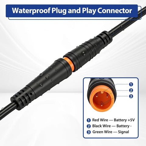 Best Bet Half Twist Throttle 3 Pin For 12 72V E Bike Ebike With Waterproof Extension Cable Male Connector