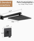 Matte Black Shower Faucet Set With Valve And Rain Shower Head No Fuss All In One Pressure Balance Shower System Easy Install Kit