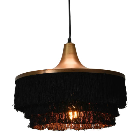 Metal Fringe Pendant Light With Three Tiers For Dining Or Kitchen, Mid Century Modern Glam Hanging Ceiling Fixture
