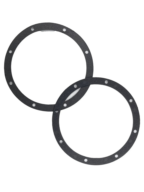 Replacement Above Ground Pool Main Drain Gasket Kit Six And Five Eighths Inch Inner Diameter And Seven And Three Quarters Inch Outer Diameter Fits Hayward Suction Outlet SP1048 SP1049 Four Pack, shown in black with bolt holes