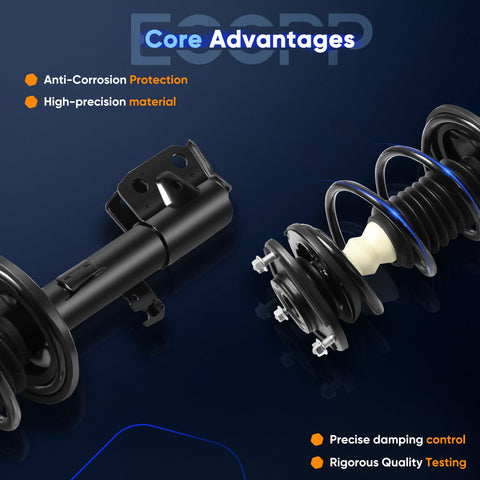 Beefed Up Complete Front Strut Assembly With Shock Absorber For Toyota Corolla 2009-2013 and Matrix 2011-2013 features overview.