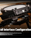 Silent Electronic Drum Set For Adults And Beginners Complete Mesh Pad Kit full interface configuration detail view