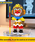Monkey King Building Blocks Set Inspired by Chinese Mythology Epic 557 Piece STEM Educational Toy for Teens and Adults 14 Plus displayed as ornament