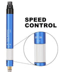 Close-up of speed control on Professional Grade Heavy Duty 1/8 Inch Pneumatic Air Die Grinder Kit With 55 Foot Flex Hose.