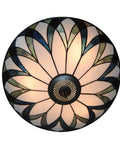 Vintage Stained Glass Ceiling Light 18-Inch Flush Mount Fixture With Bowl Shade, Classic Vibe, Cozy Glow, Durable Glass Lamp For Living Room