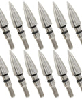 12 Pack Pro Grade Archery Field Points Set With Five Sixteenth Inch Diameter, 100 125 150 Grain, Stainless Steel, Screw In Tips, CNC Machined