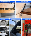 14 Inch Gas Lift Supports For Truck Camper 24 Lb (107N) Heavy Duty Gas Struts in various installation scenarios