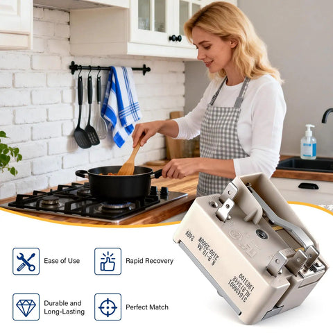 8 Inch Range Infinite Switch Replacement for Electric Ovens and Stoves Burner Control near cooking woman