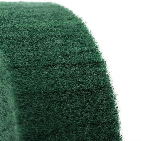 Close-up of 320 Grit Non Woven Nylon Flap Wheel Disc for Metal Polishing and Rust Removal, 6 Inch 150mm Green Buffing Tool