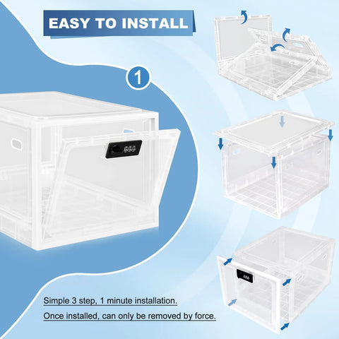 Top Notch Lockable Medicine Storage Box With Straightforward Combination Dial For Prescription Pills Snacks Phones And Daily Stash Secure Home Office Container Keeping Vital Gear Locked Up Tight No Hassle installation guide showing box assembly steps and combination dial.