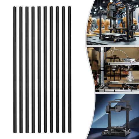 1000mm T Slot Aluminum Extrusion For 3D Printer Parts And CNC DIY Black Anodized Linear Rail Frame 10x1m Kit, 6063 Aluminum