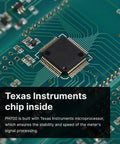 Close-up of Texas Instruments chip inside the PH700 Benchtop pH Meter with 0.01 pH accuracy and auto calibration features.