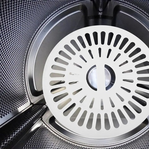 Interior view of a washing machine with a Two Pack Washer Spinner Cap Dryer Cover Protector Must Have Replacement Spinner Cap.