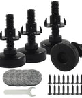 Legit Heavy Duty Adjustable Furniture Leveling Feet Four Pack including 3/8-16 UNC threaded leveling feet for stabilization.