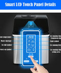 Smart LCD touch panel of Slick Countertop Ice Cube Maker, Portable Electric Unit With Foolproof Touch Controls.