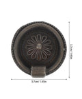 Retro bronze ring pull with floral design, 3.7cm diameter, part of 12 Pack Retro Bronze Ring Pulls For Drawers And Cabinets.
