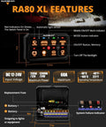 8 Gang RGB Switch Panel 5 Inch Large RA80 XL features diagram for Car Truck SUV RV Camper Van Offroad 12V Toggle Momentary Pulsed Lighting