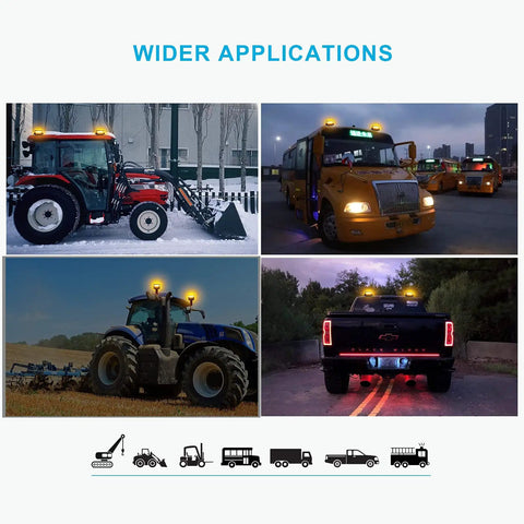 Rock Solid Amber LED Beacon Strobe Light With Killer Visibility For Emergency Hazard Warning And Roof Mount Flashing Alert Lamp IP67 Waterproof Heavy Duty High Output Crystal Reflector